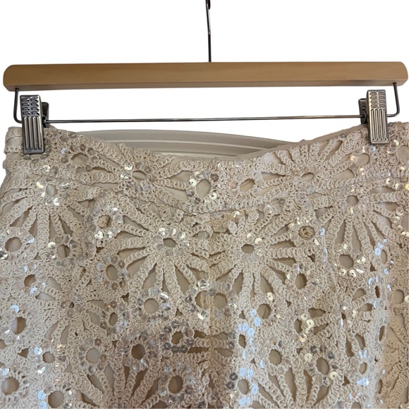 Maje Crochet & sequin high waist bohemian shorts size 38 US M like new condition - Picture 9 of 15